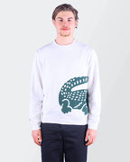 Lacoste White Cotton Crewneck Sweater - M