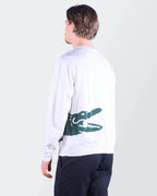 Lacoste White Cotton Crewneck Sweater - M