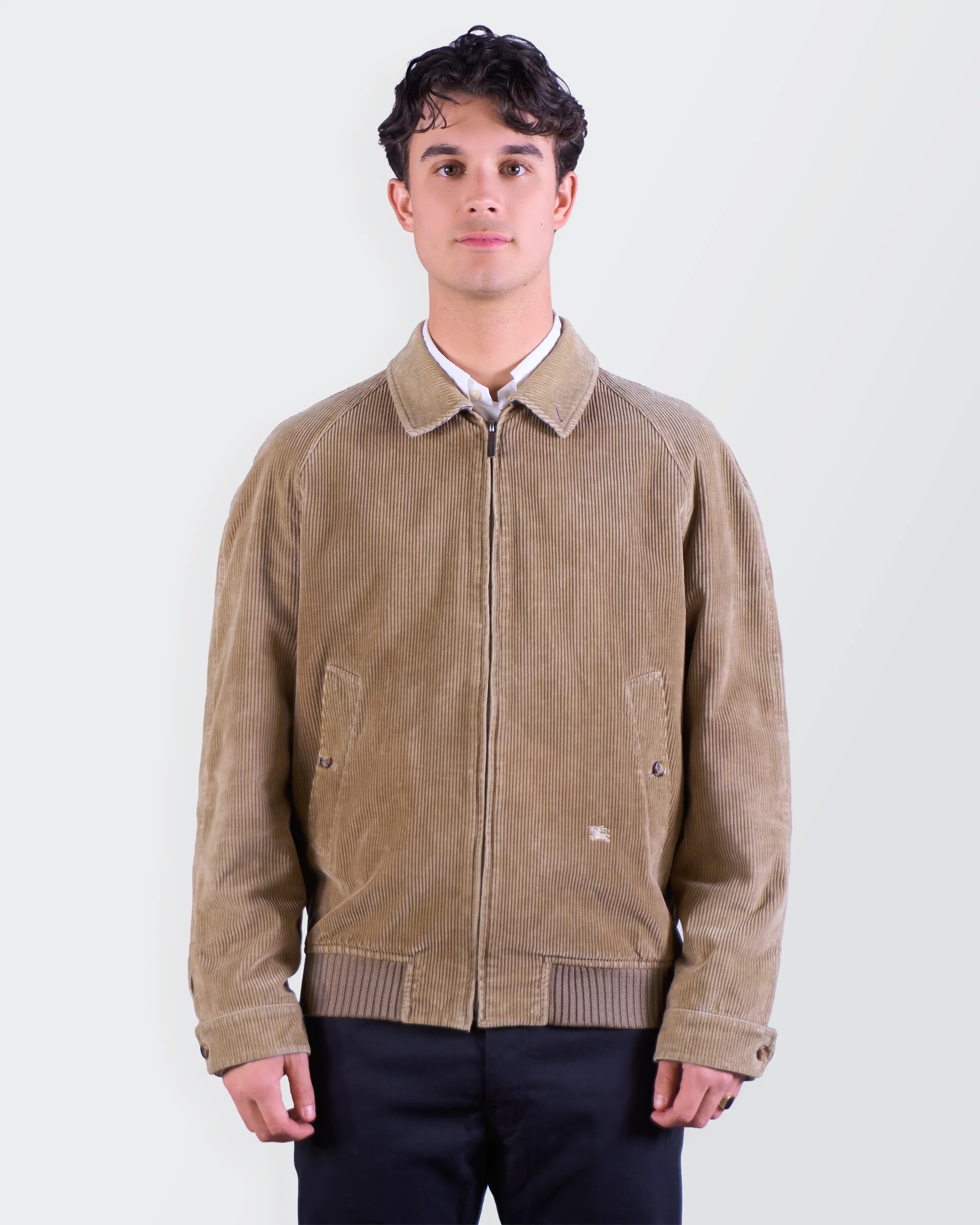Burberry 2000's Beige Corduroy Harrington Jacket - M