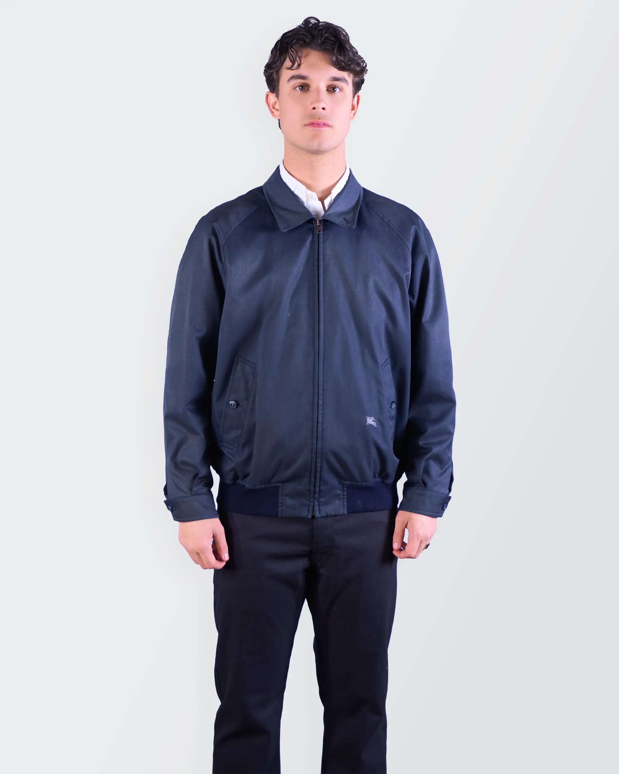 Burberry Navy Harrington Jacket - M