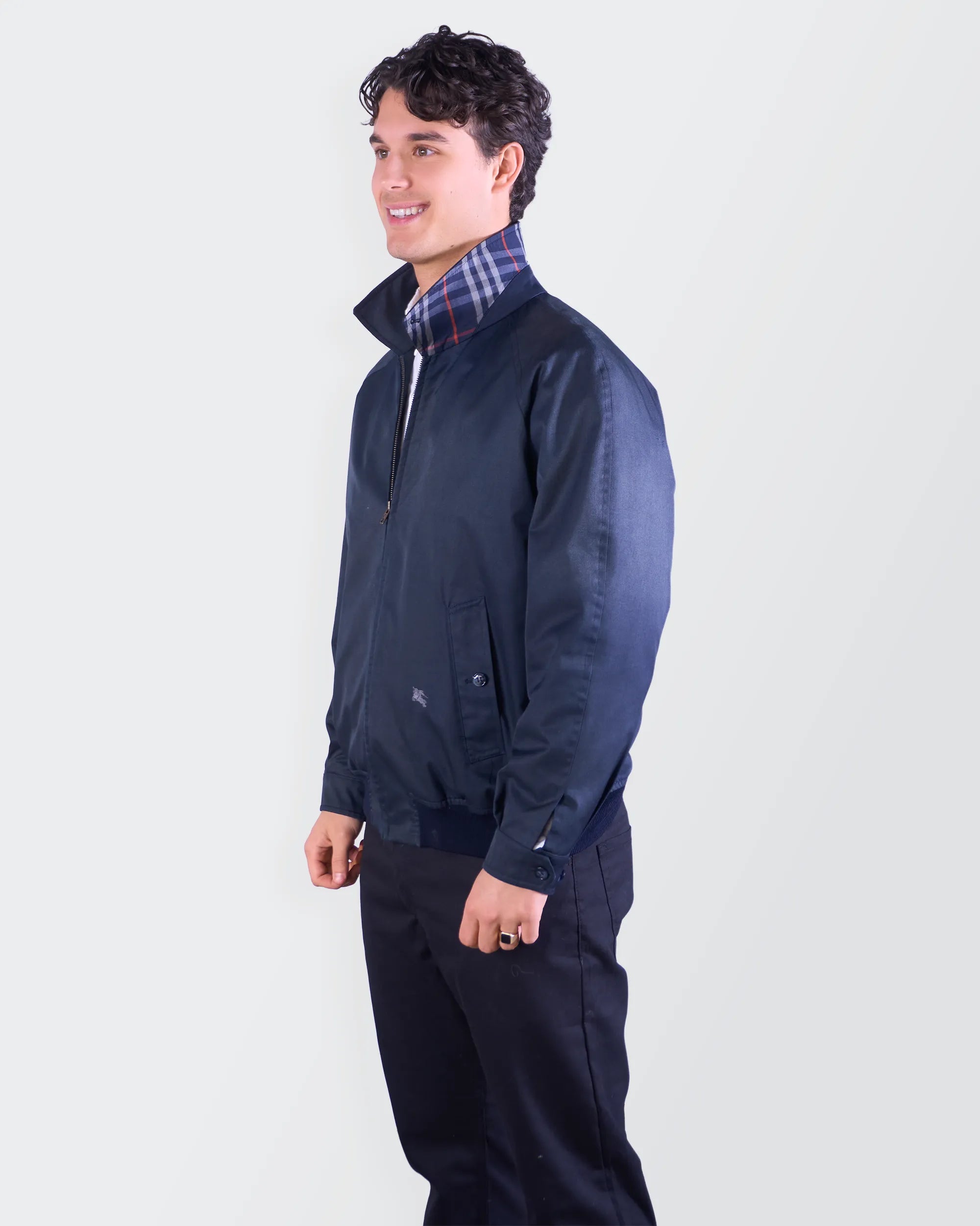 Burberry Navy Harrington Jacket - M