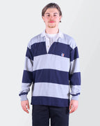 Nautica Navy Cotton Long Sleeve Polo Shirt - L