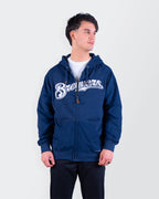 Navy Full - Zip Hoodie - L