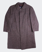 Burberry 1990's Grey Wool Overcoat - XL