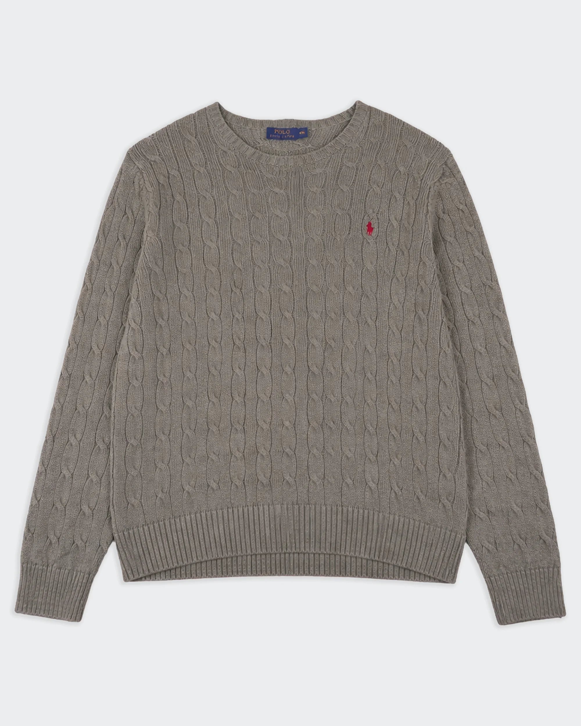Ralph Lauren Grey Cable-Knit jumper - XXL