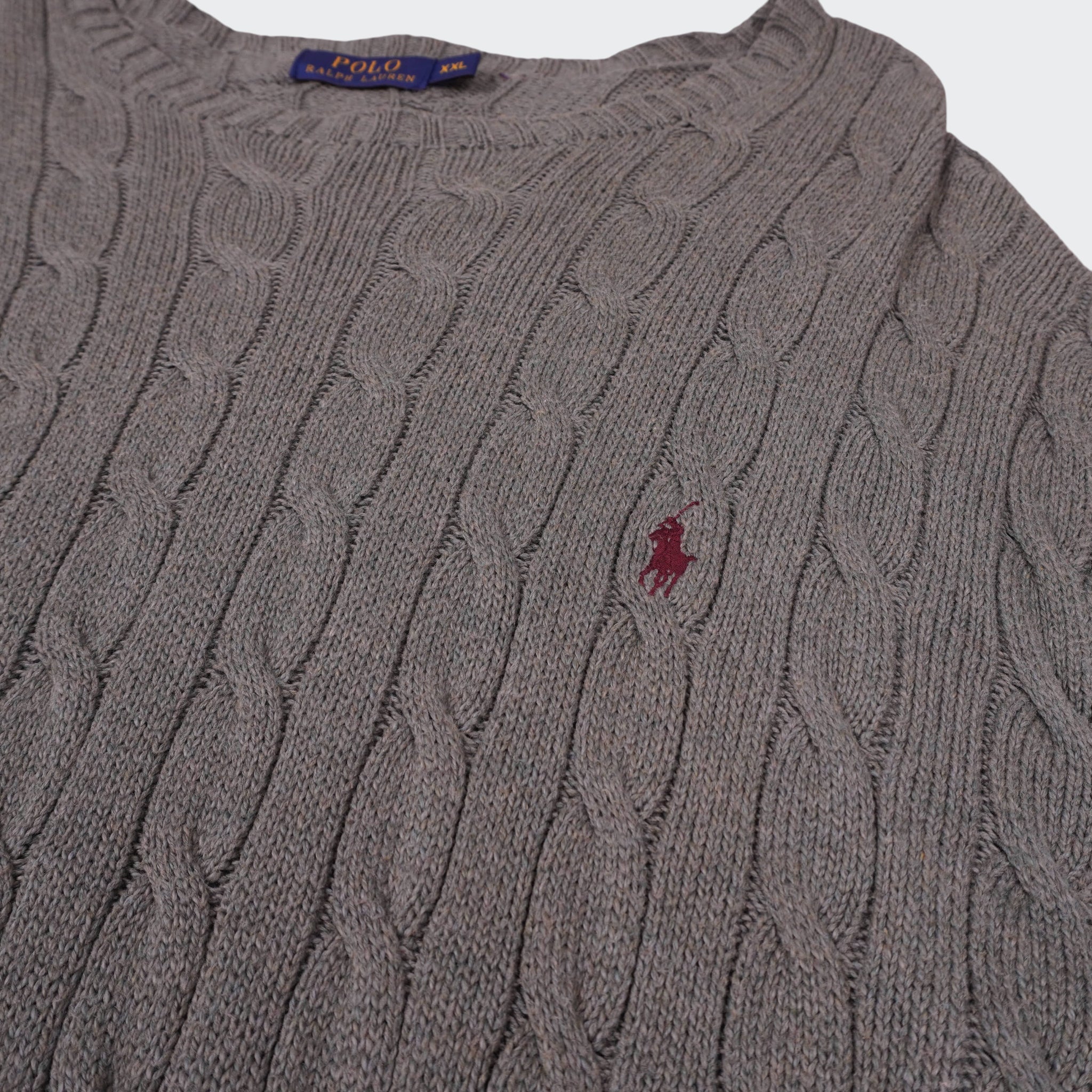 Ralph Lauren Grey Cable-Knit jumper - XXL