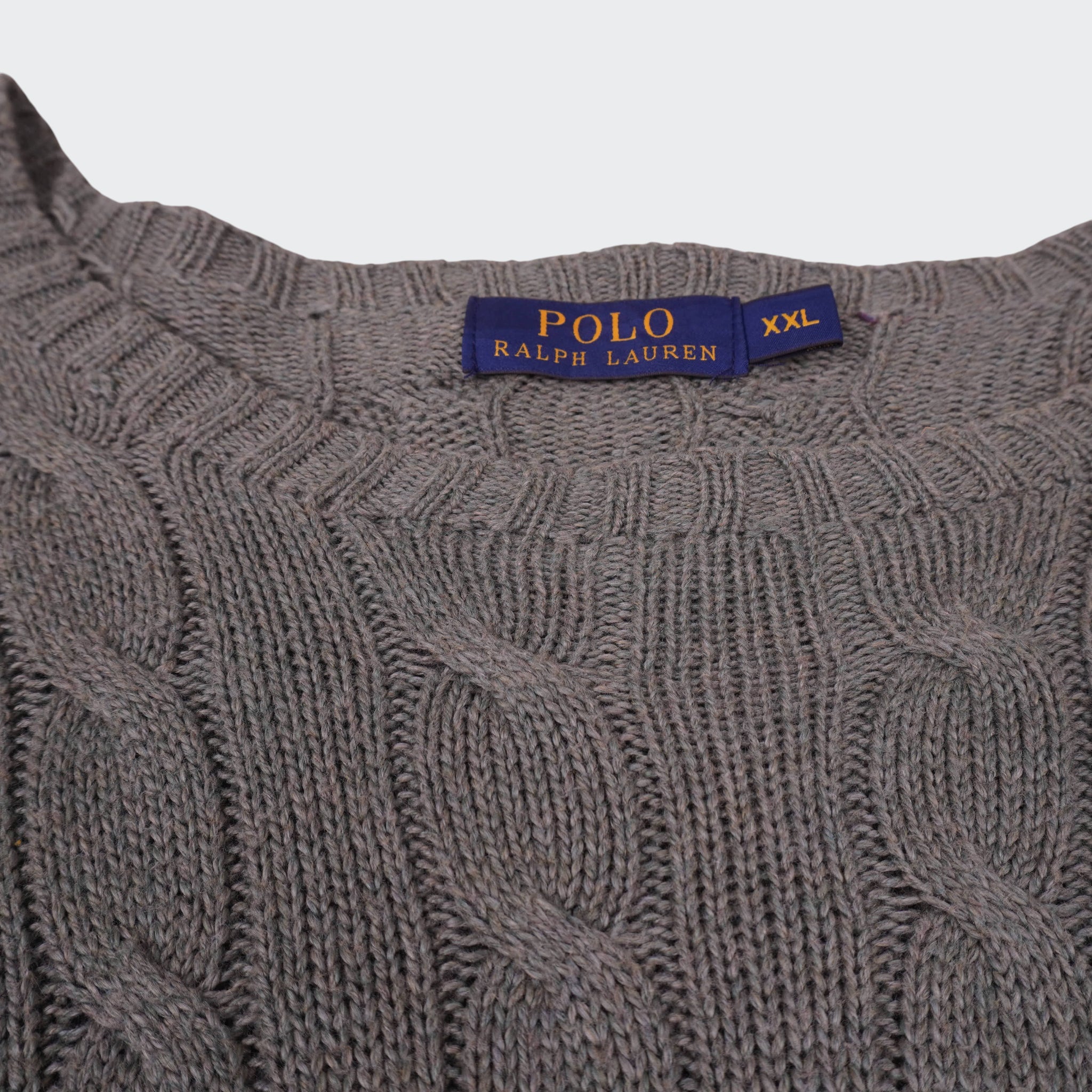 Ralph Lauren Grey Cable-Knit jumper - XXL