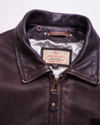 Redskins Brown Leather Bomber Jacket - M