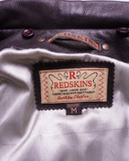 Redskins Brown Leather Bomber Jacket - M