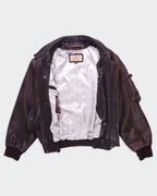 Redskins Brown Leather Bomber Jacket - M