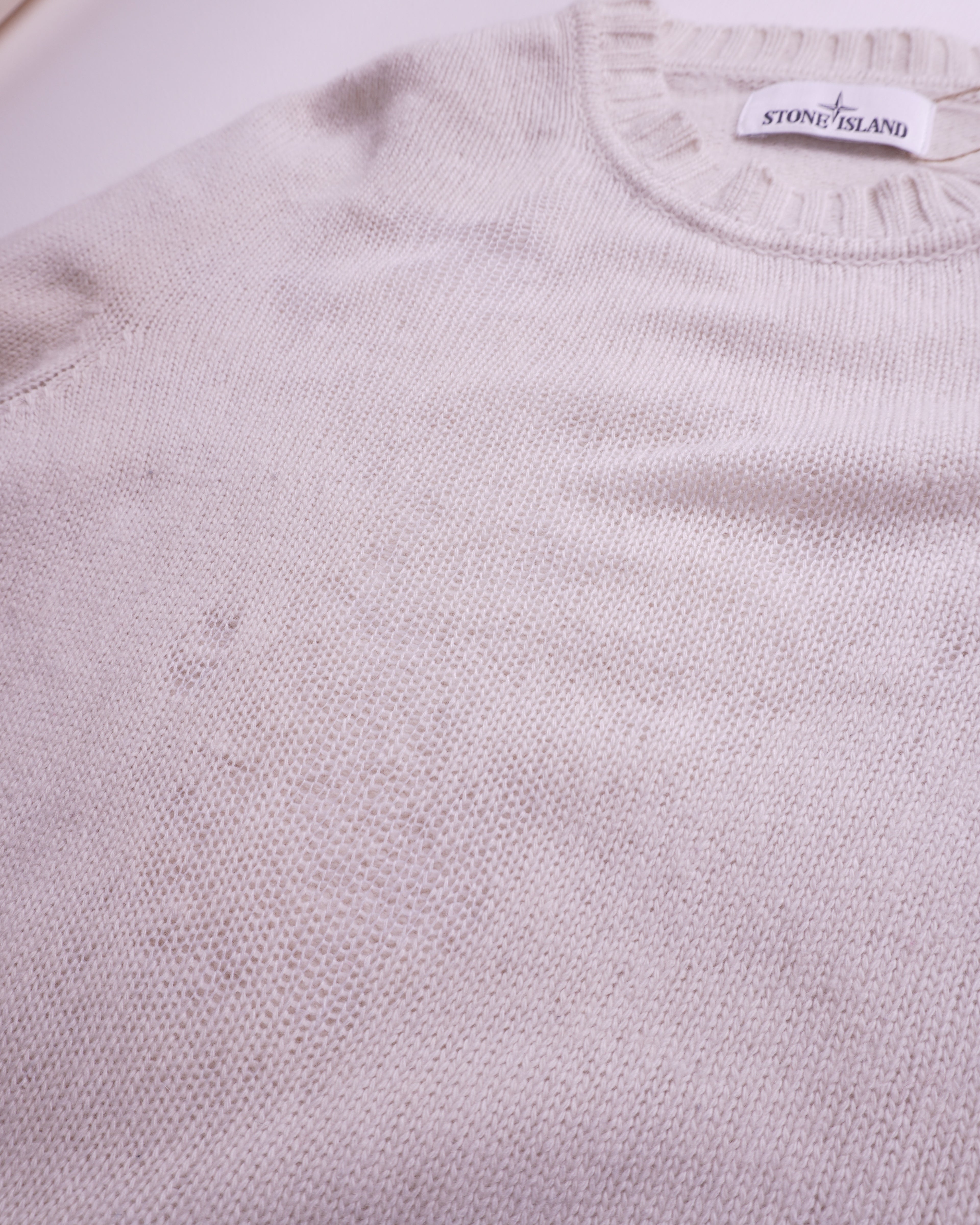 Stone Island White Crewneck Sweater - S