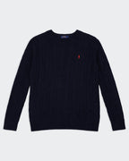 Ralph Lauren Navy Cable-Knit jumper - L