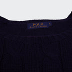 Ralph Lauren Navy Cable-Knit jumper - L
