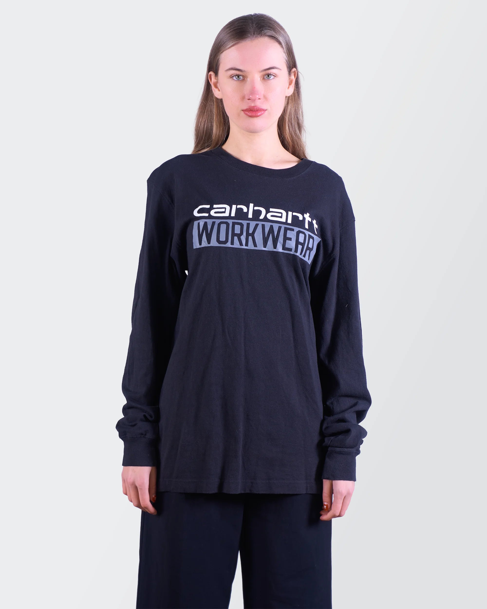 Carhartt Black Cotton Long Sleeve T-shirt - M