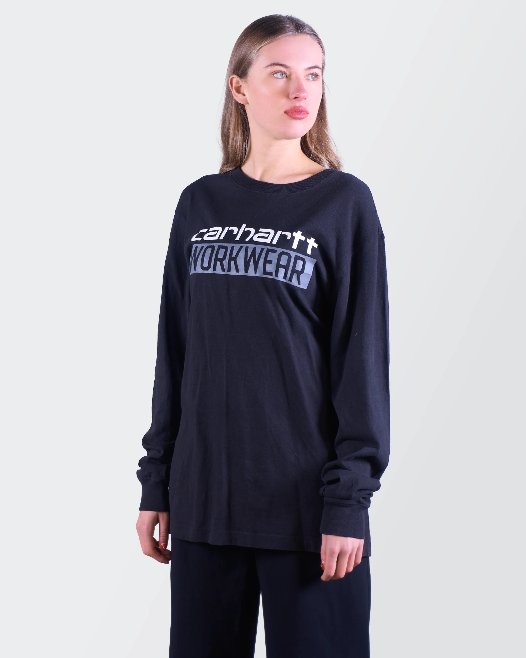 Carhartt Black Cotton Long Sleeve T-shirt - M