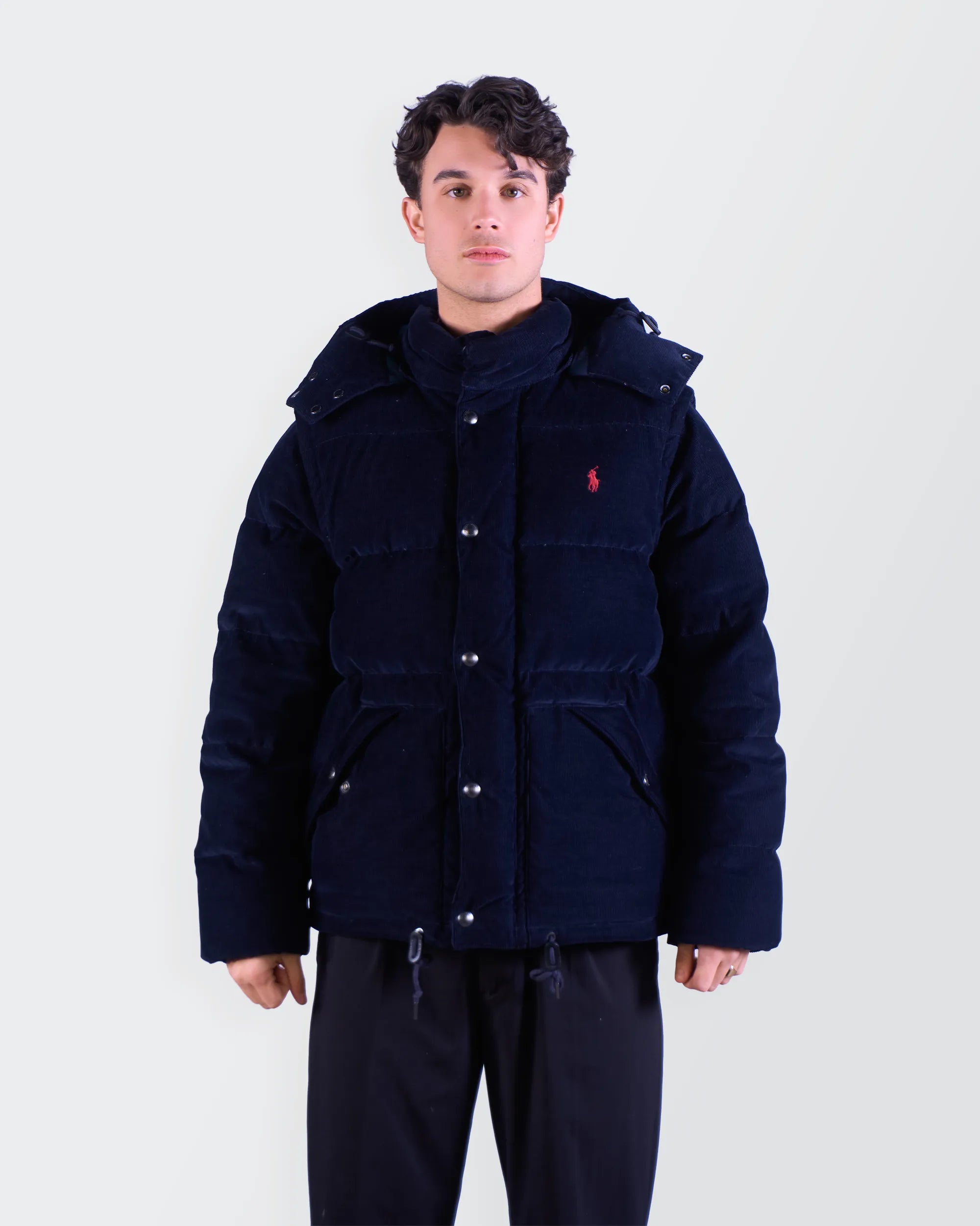 Ralph Lauren Navy Corduroy Down Jacket - L