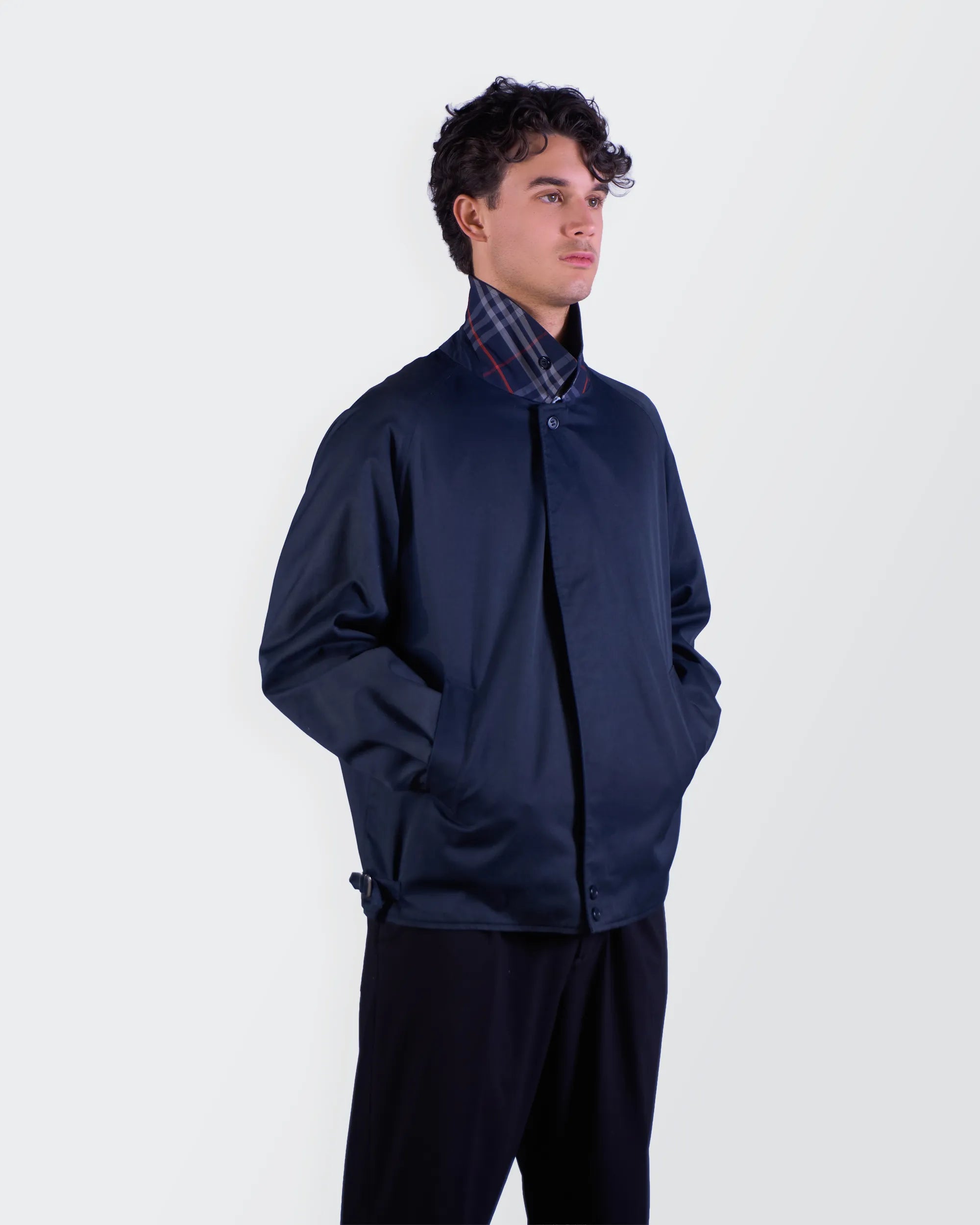 Burberry 1990's Navy Coach Jacket - L