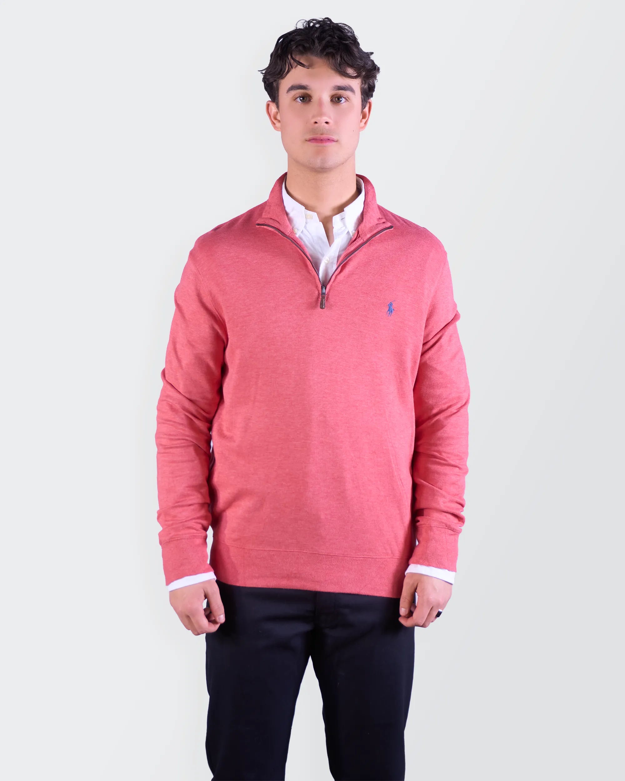 Ralph Lauren Pink Quarter-zip Sweater - L