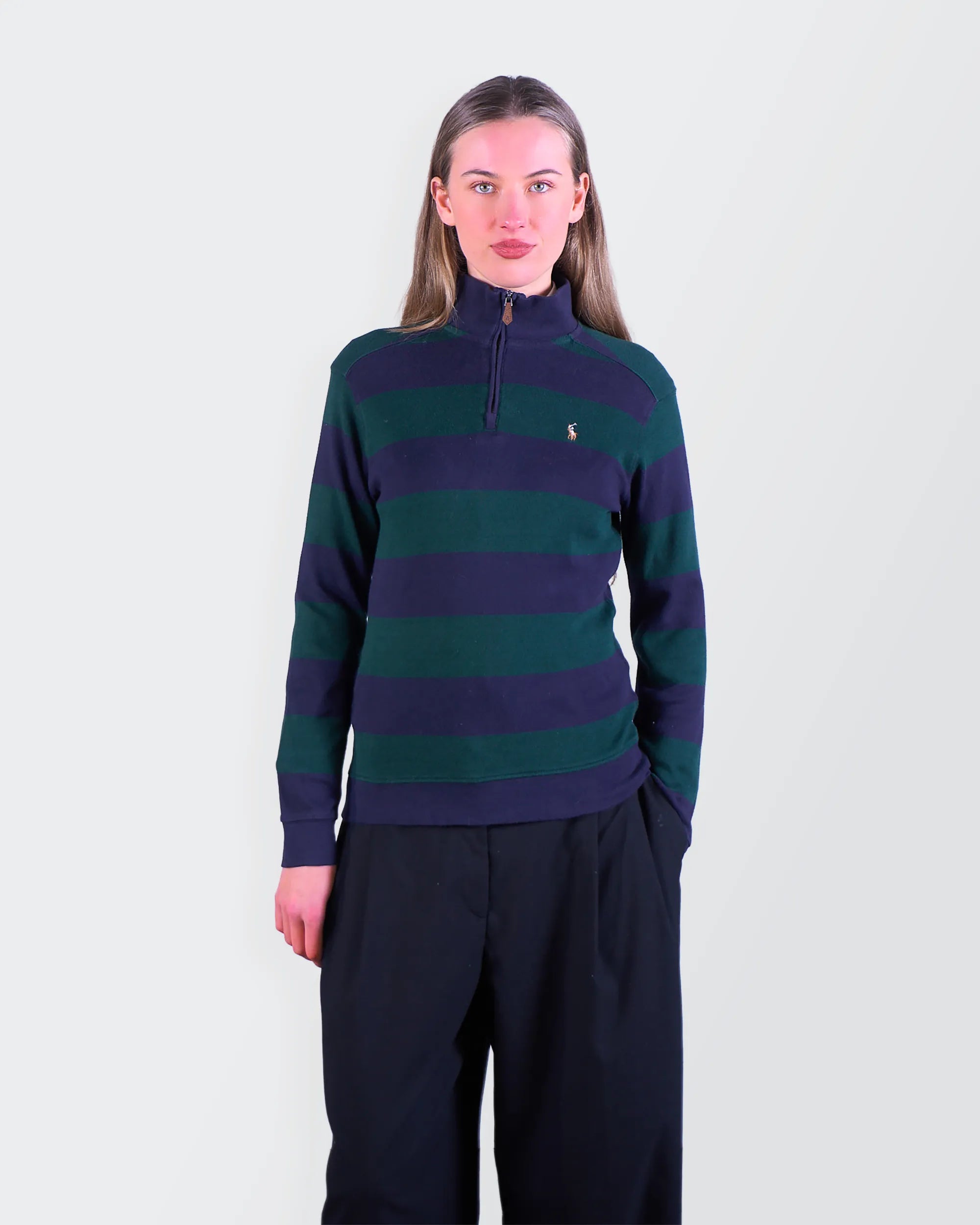 Ralph Lauren Navy Quarter-zip Sweater - S