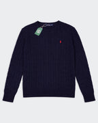 Ralph Lauren Navy Cable-Knit jumper - L