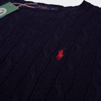 Ralph Lauren Navy Cable-Knit jumper - L