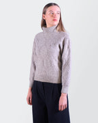 Yve Saint Laurent Grey Wool Turtleneck Sweater - XS