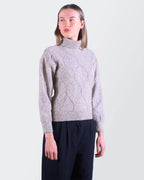 Yve Saint Laurent Grey Wool Turtleneck Sweater - XS