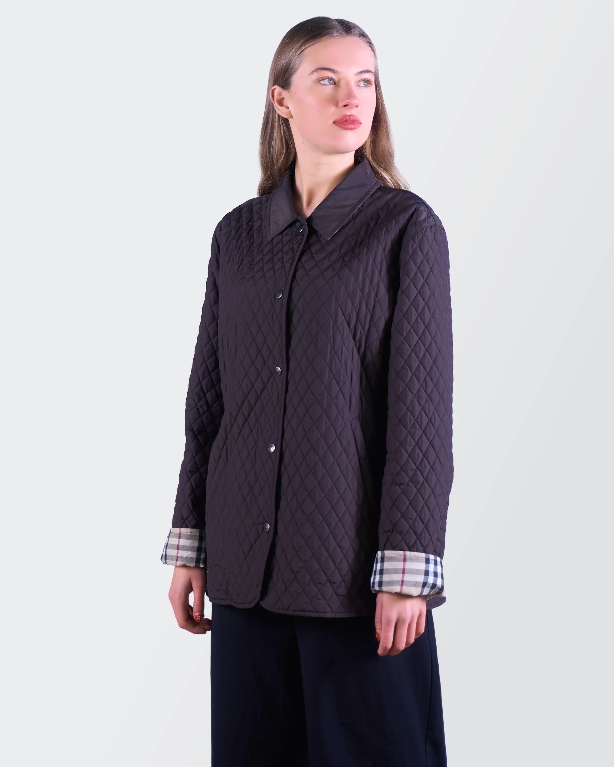 Burberry Black  Quilted Jacket - S