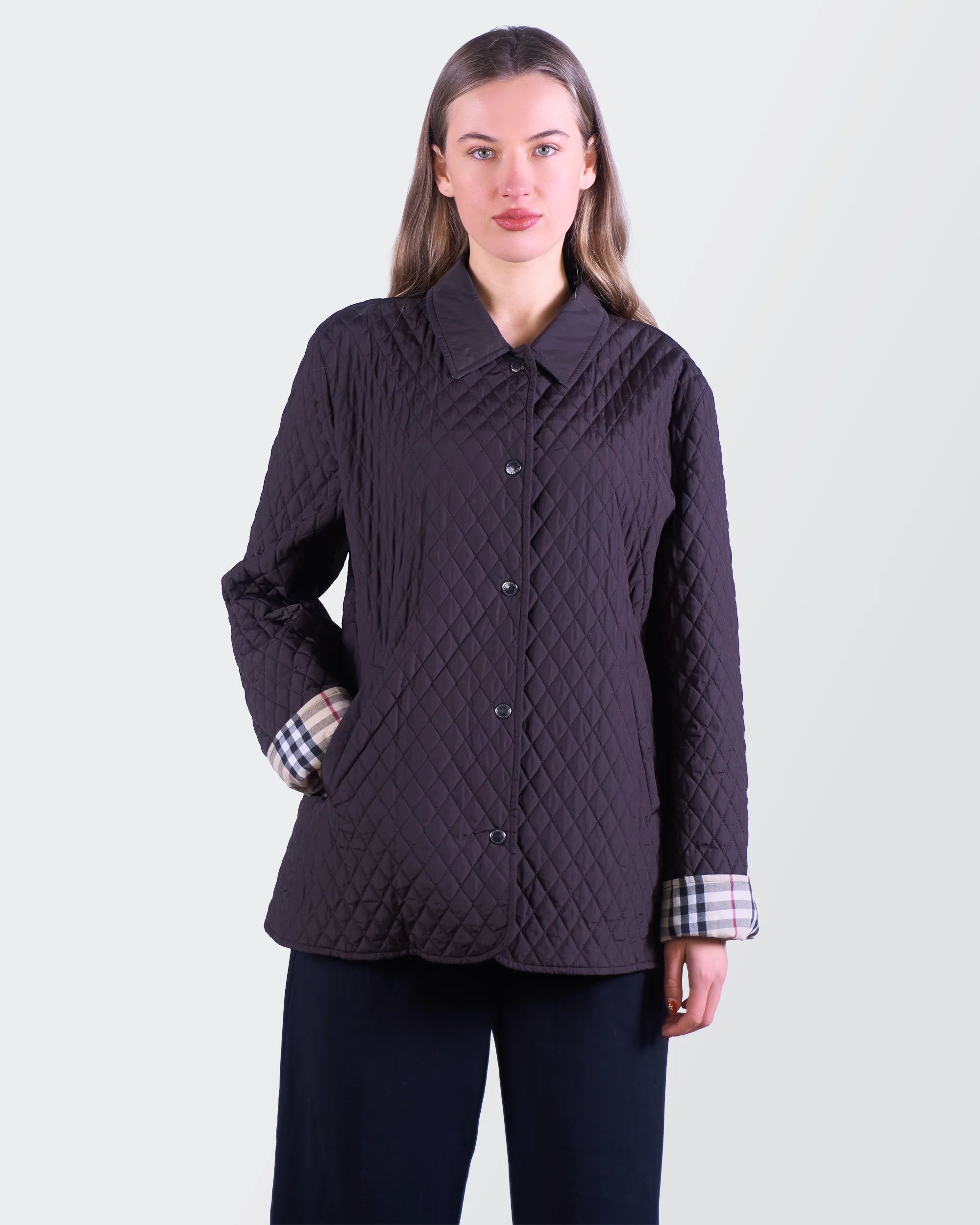 Burberry Black  Quilted Jacket - S