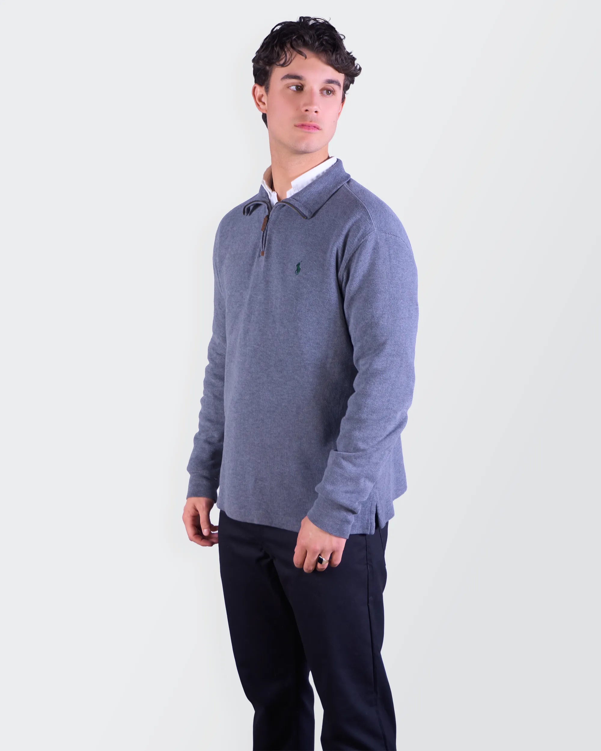 Ralph Lauren Blue  Quarter-zip Sweater - M