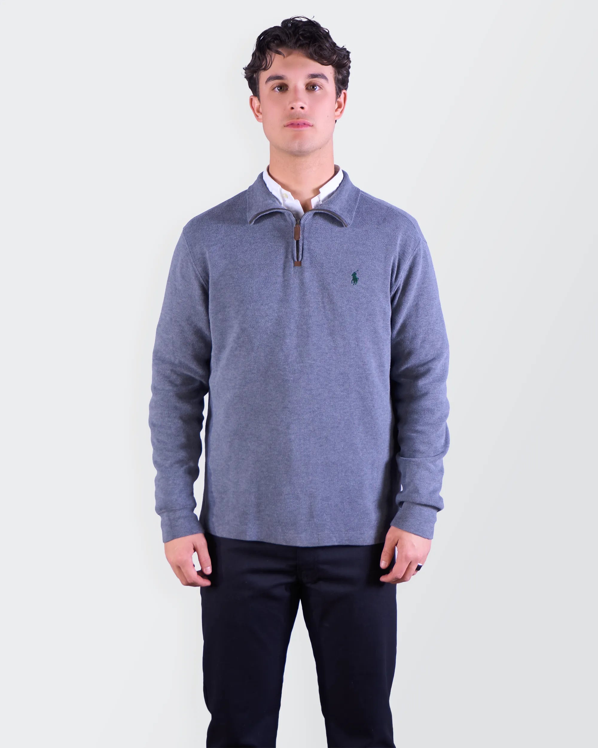 Ralph Lauren Blue  Quarter-zip Sweater - M