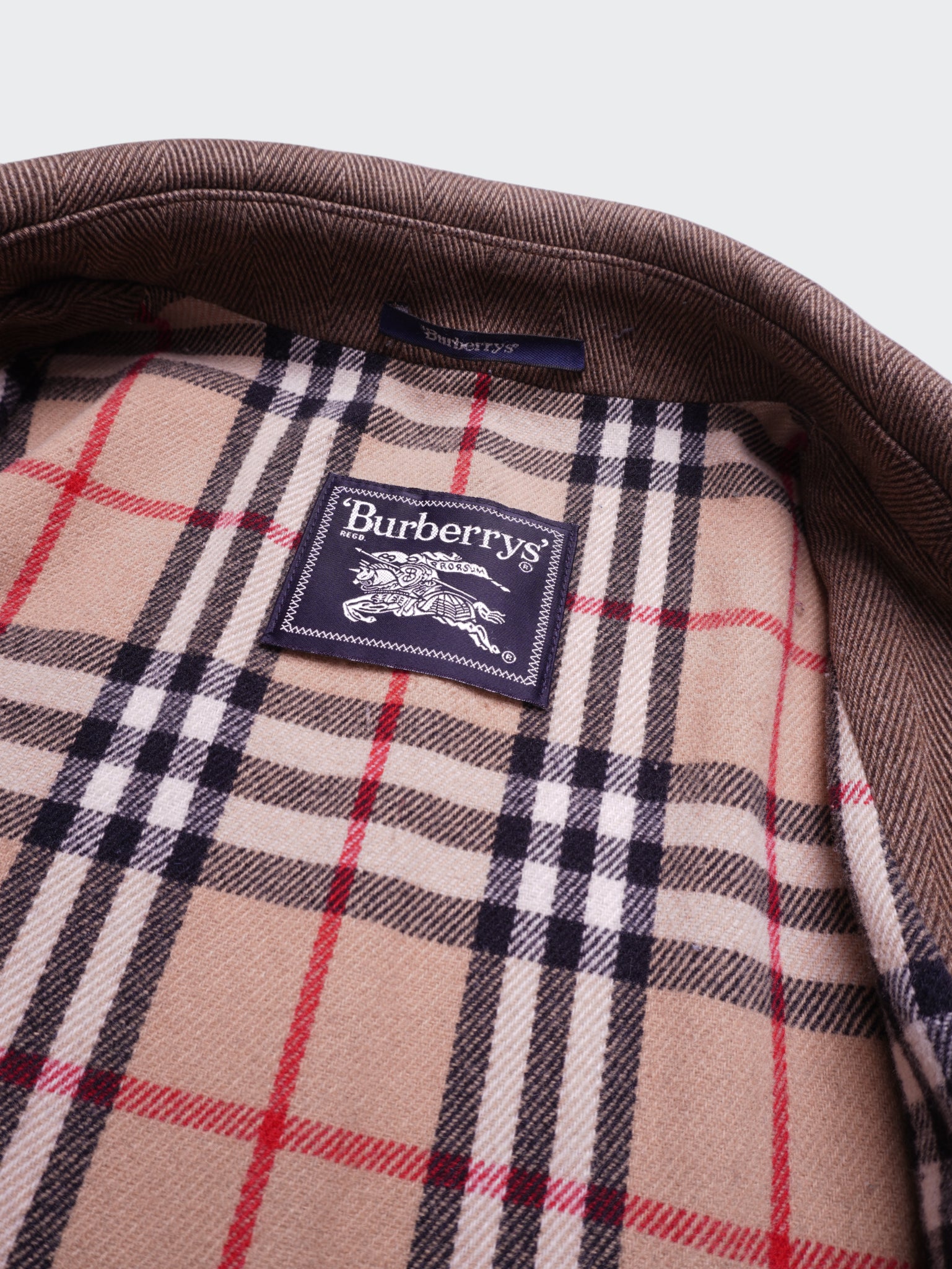 Burberry 1990's Brown Wool Car Coat - XL