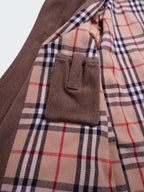 Burberry 1990's Brown Wool Car Coat - XL