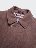 Burberry 1990's Brown Wool Car Coat - XL