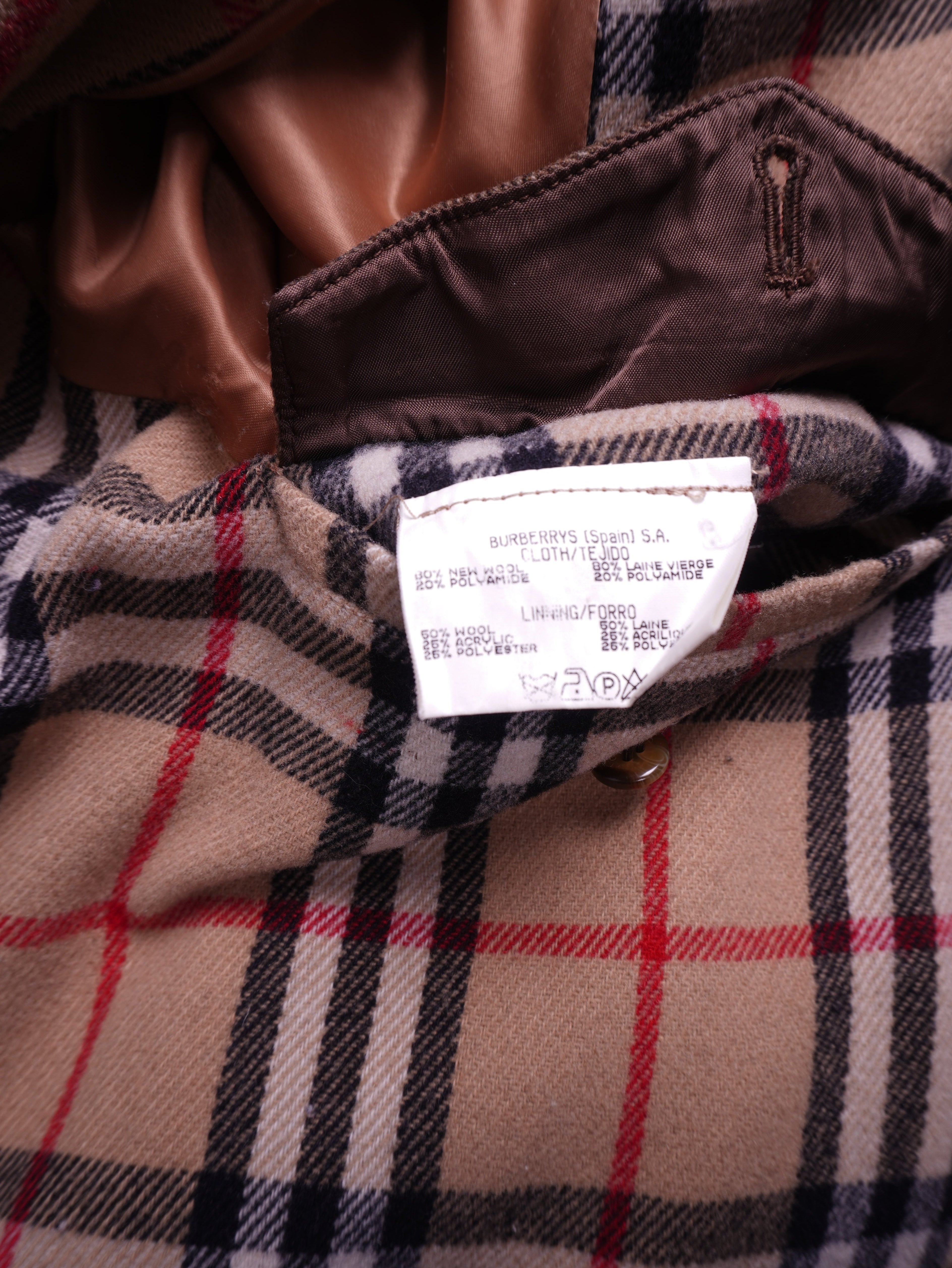 Burberry 1990's Brown Wool Car Coat - XL