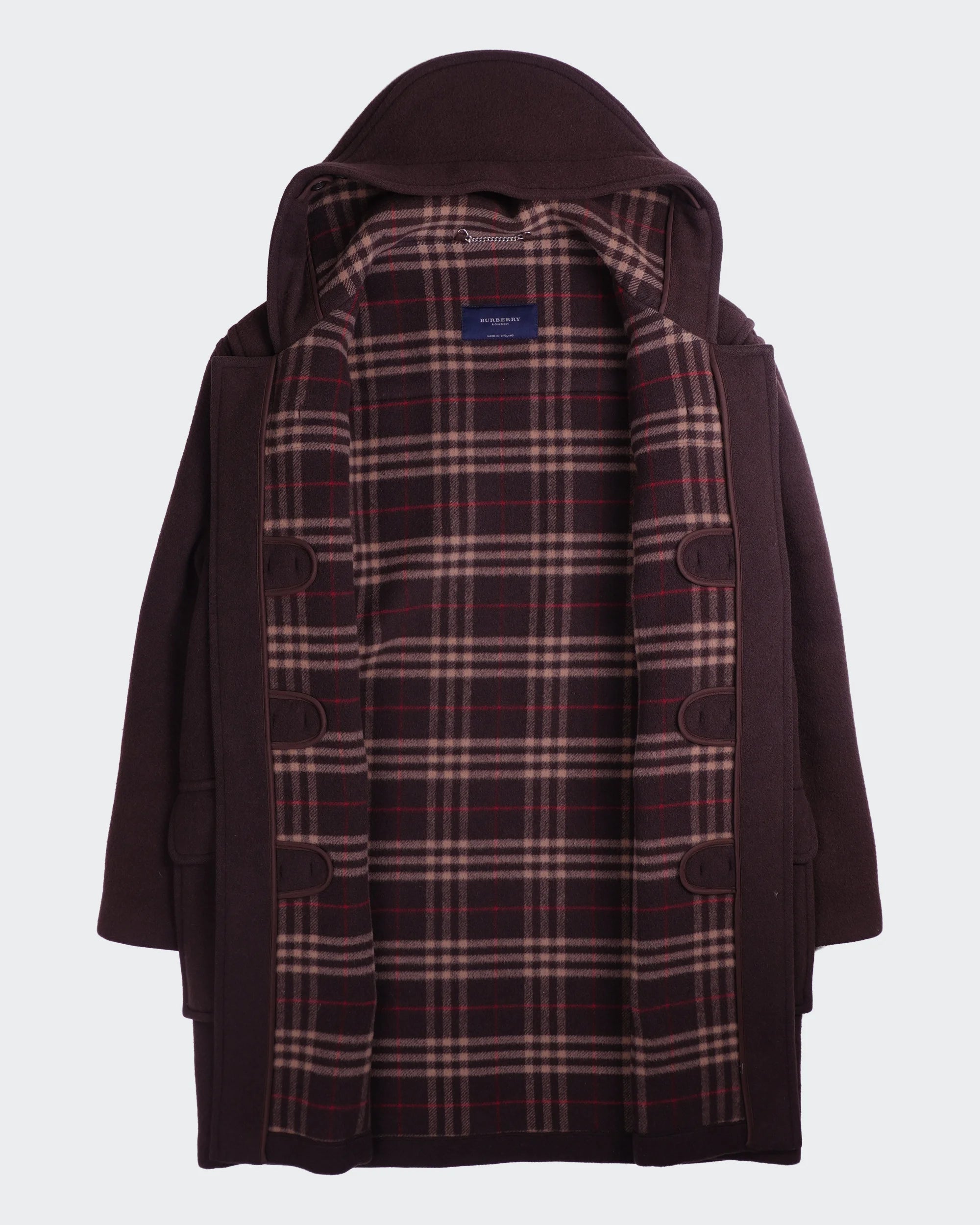 Burberry 2000's Brown Wool Duffle Coat - XL