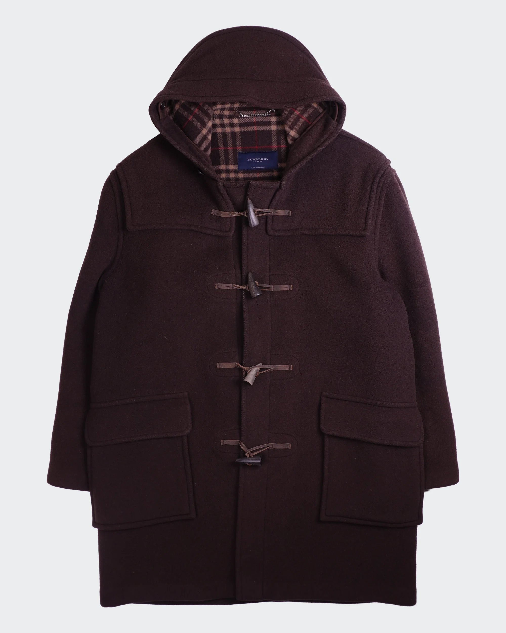 Burberry 2000's Brown Wool Duffle Coat - XL