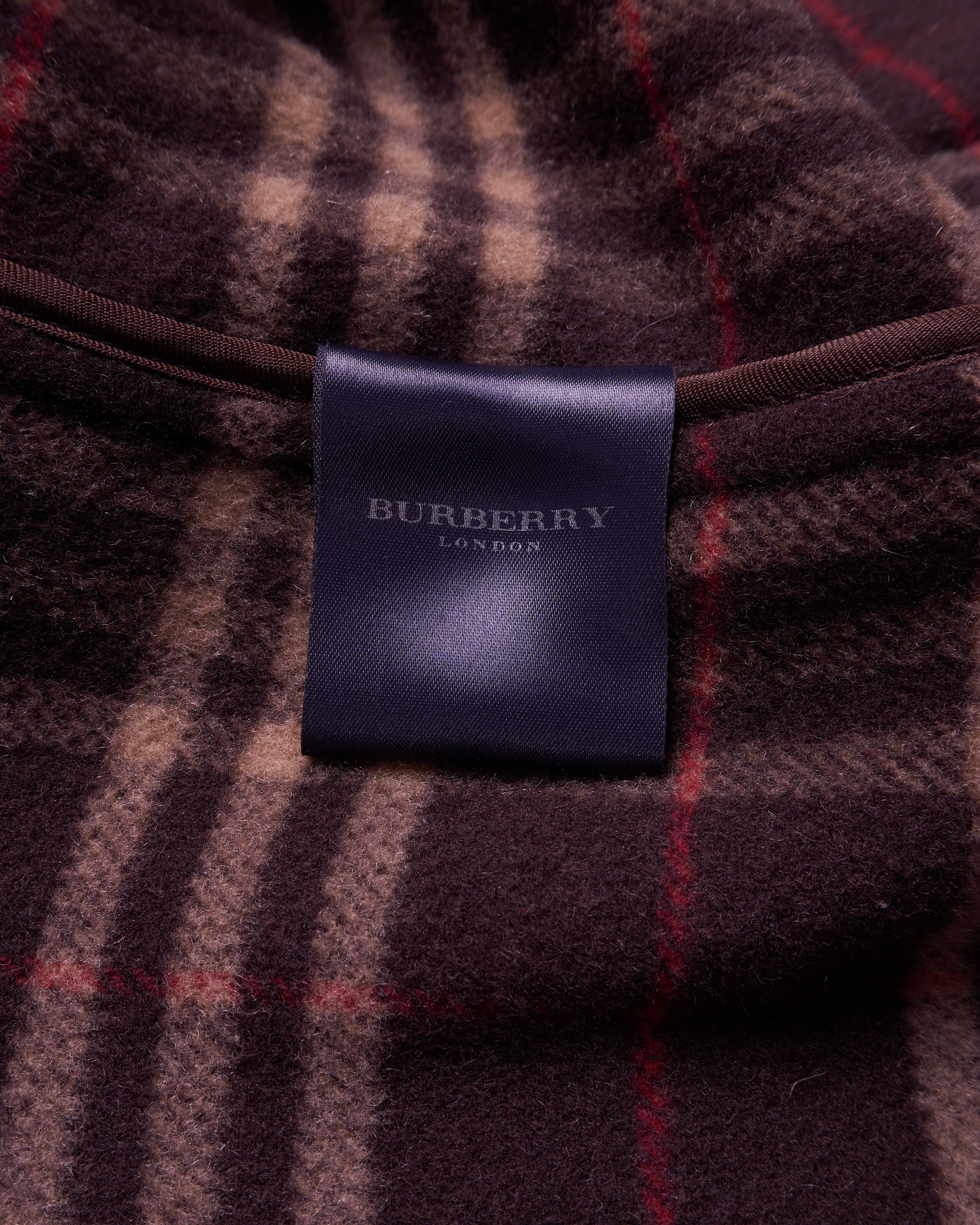 Burberry 2000's Brown Wool Duffle Coat - XL