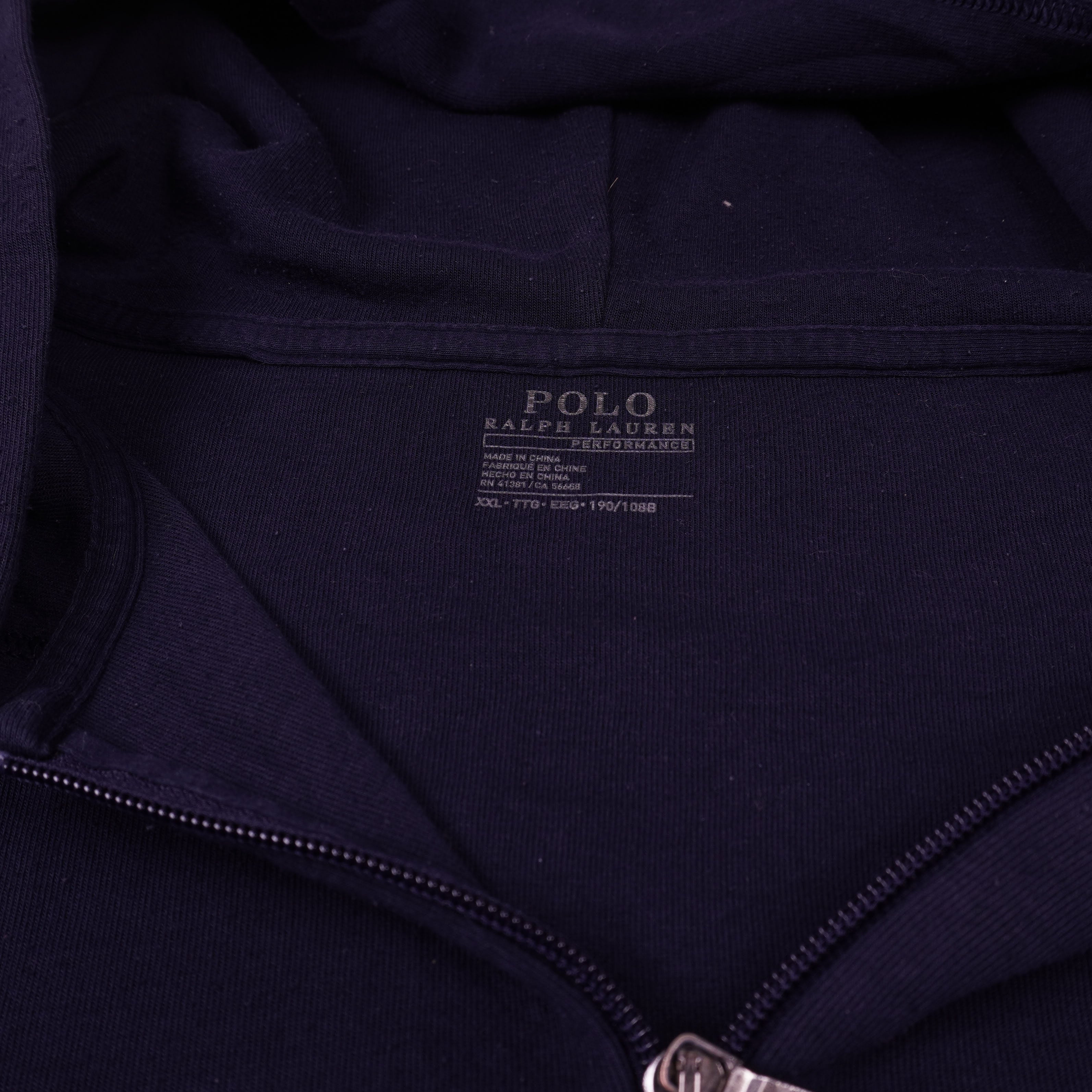Ralph Lauren Navy Full-Zip Hoodie - XXL