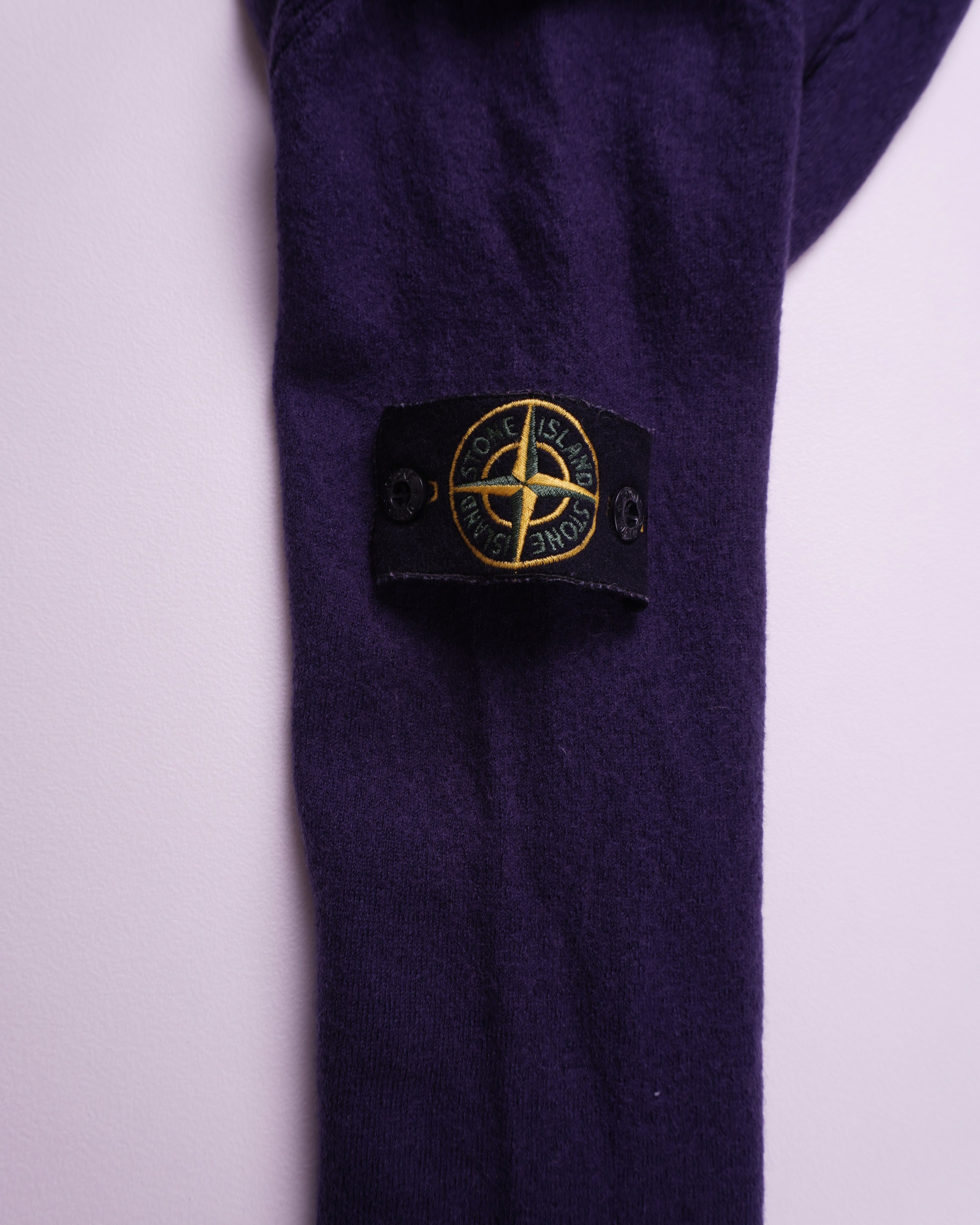 Stone Island Navy Wool V-neck Sweater - S