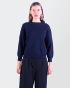 Yves Saint Laurent Navy Wool Crewneck Sweater - XS