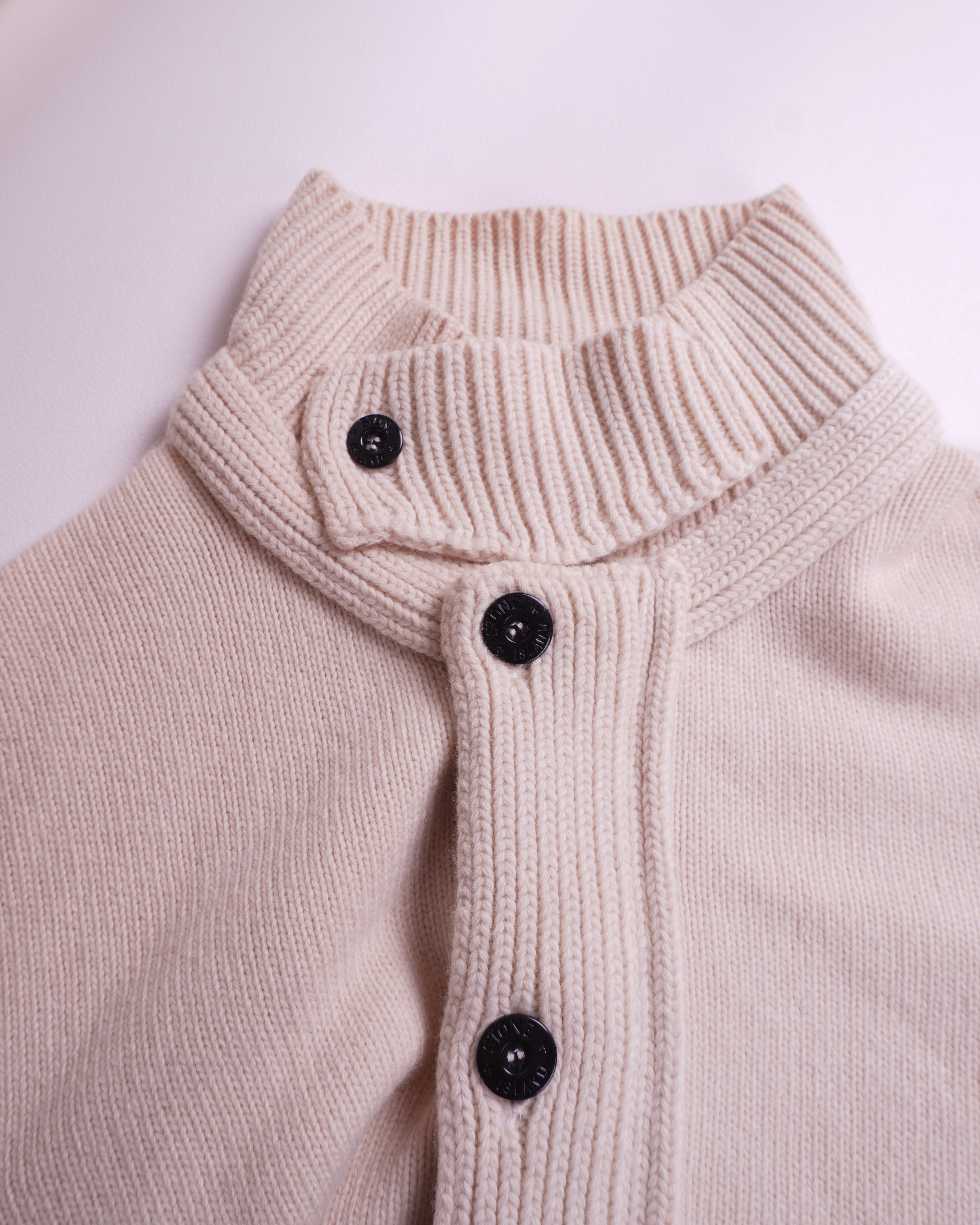 Stone Island Beige Button Cardigan - L