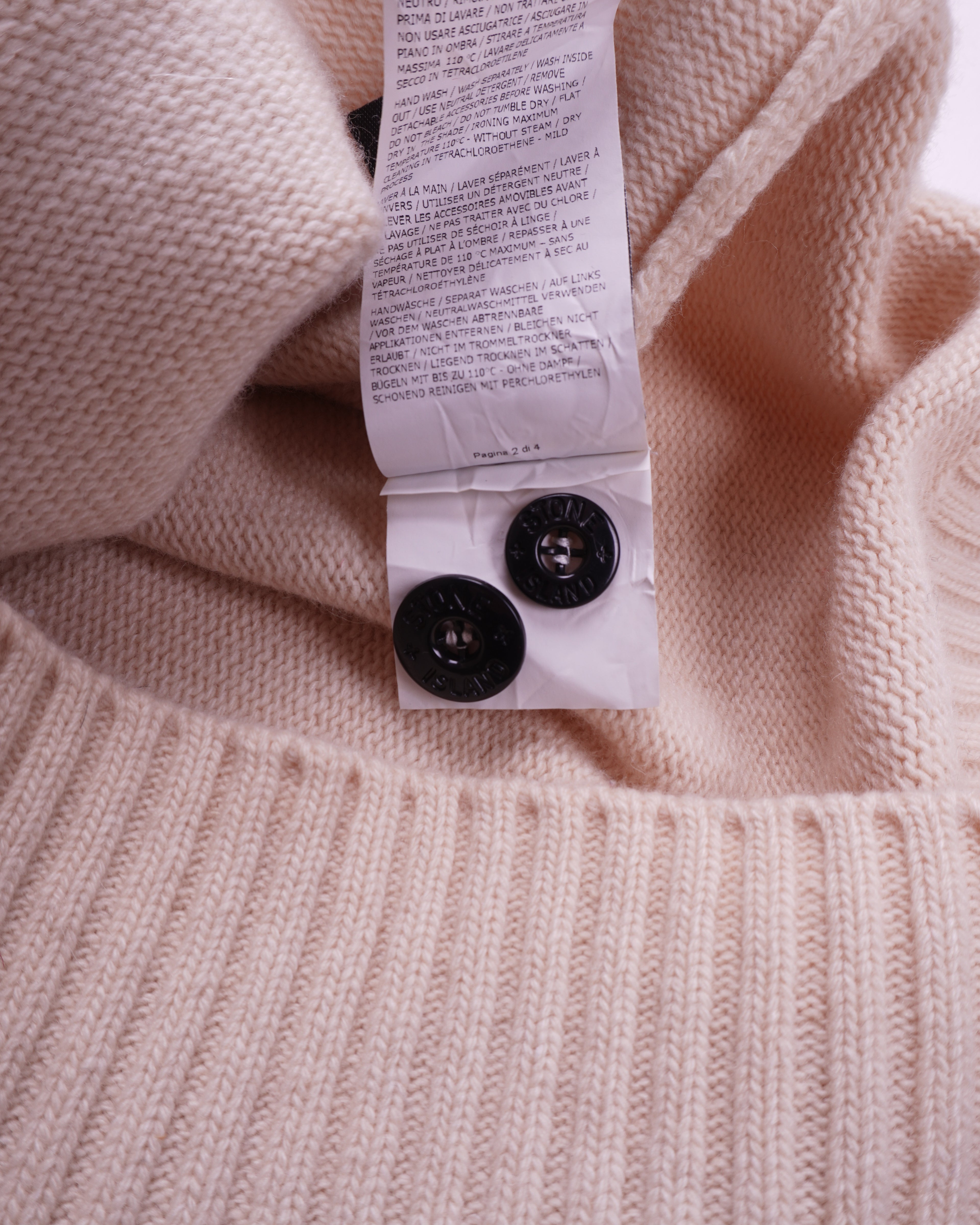 Stone Island Beige Button Cardigan - L