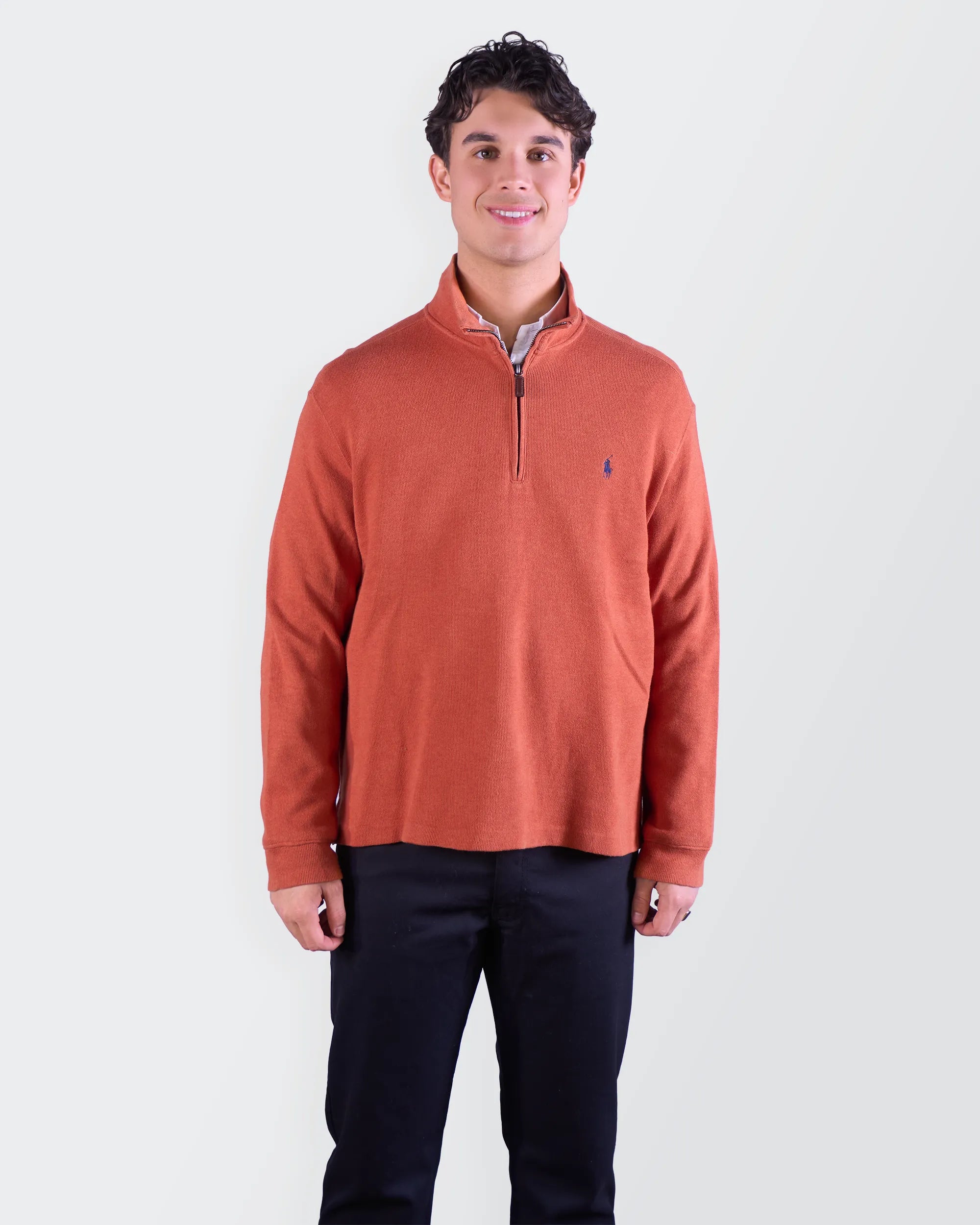 Ralph Lauren Orange  Quarter-zip Sweater - M