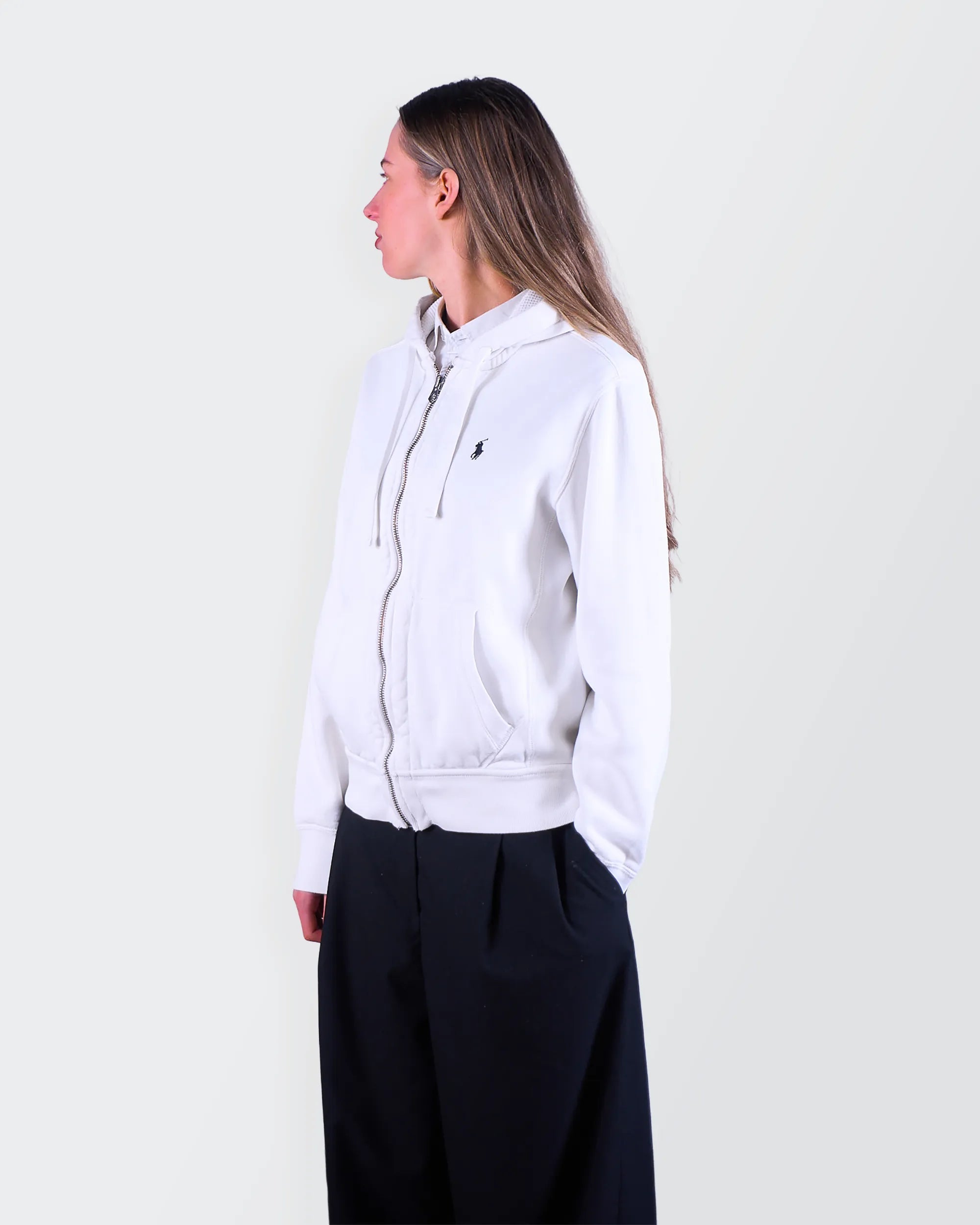 Ralph Lauren White Full-Zip Hoodie - M