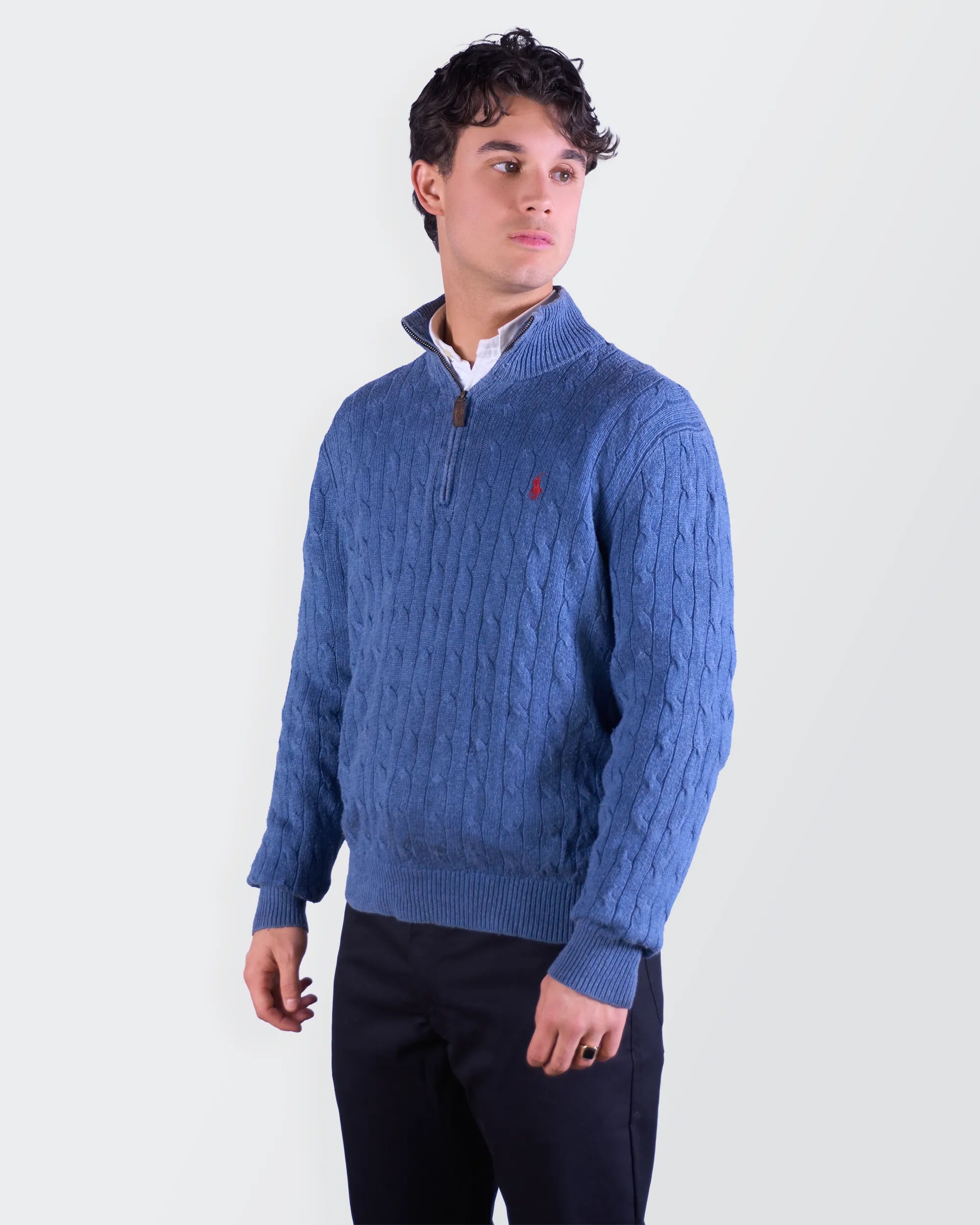 Ralph Lauren Blue  Quarter-zip Sweater - M