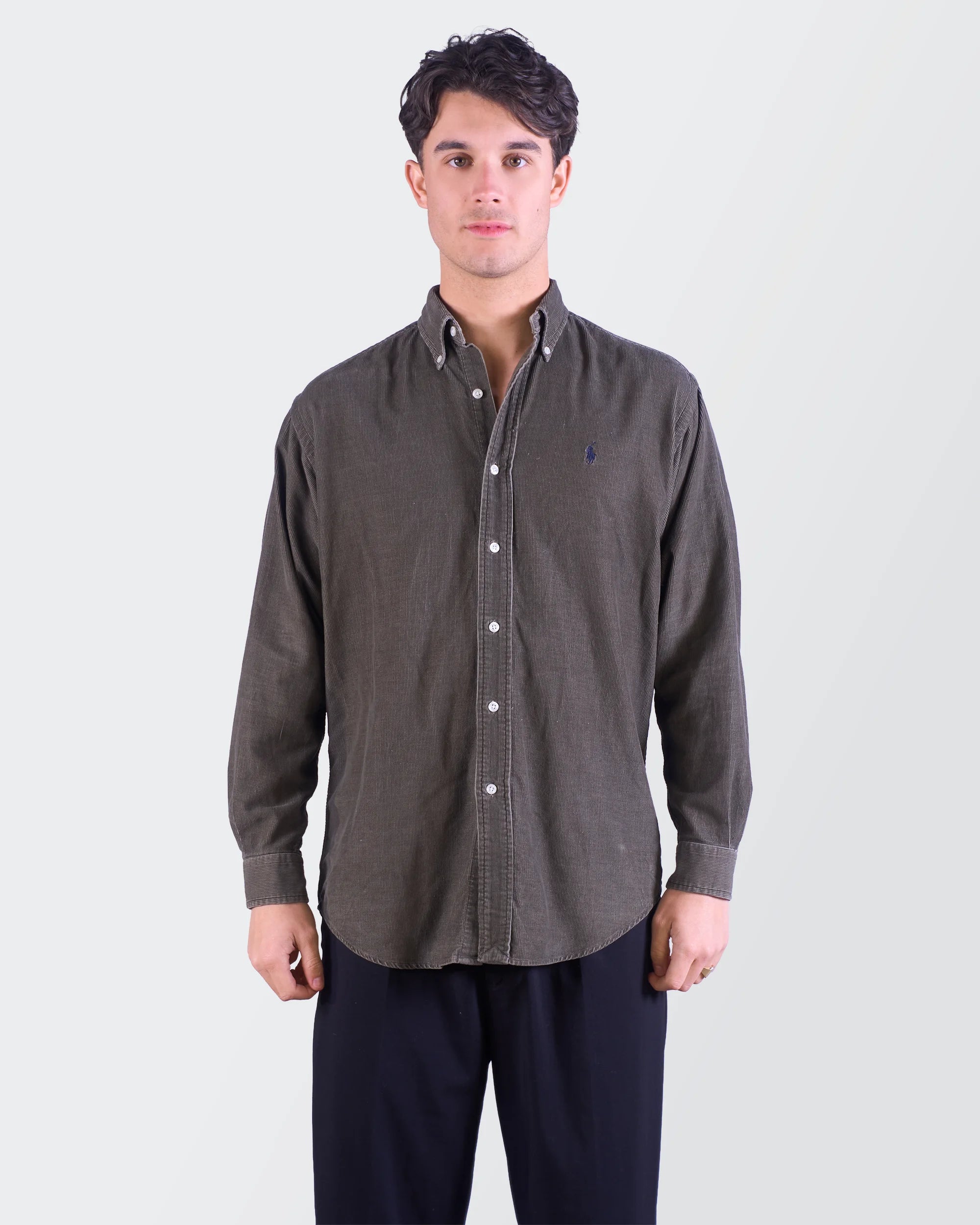 Ralph Lauren Brown Corduroy Button-Down Shirt - M