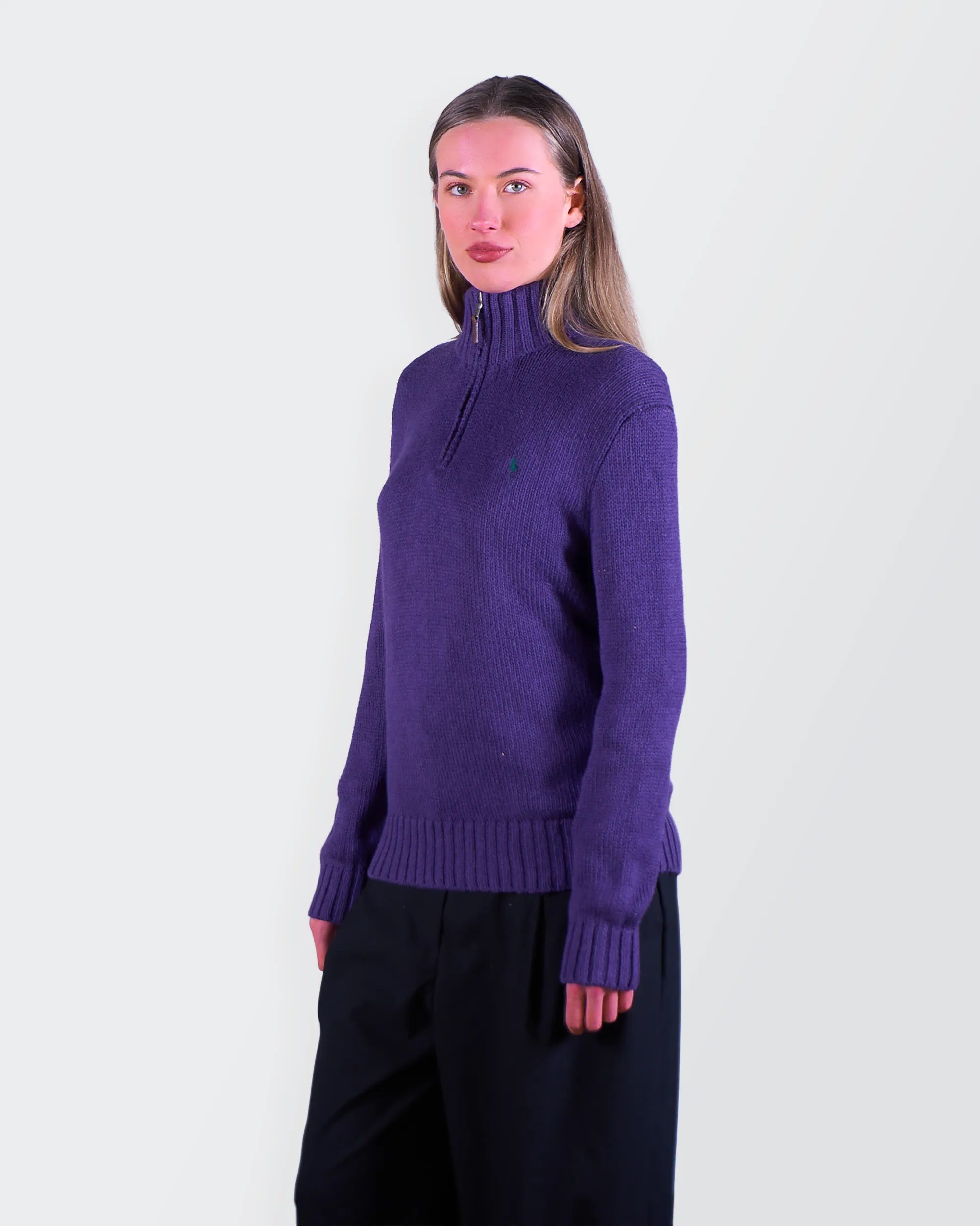 Ralph Lauren Purple Quarter-zip Sweater - S