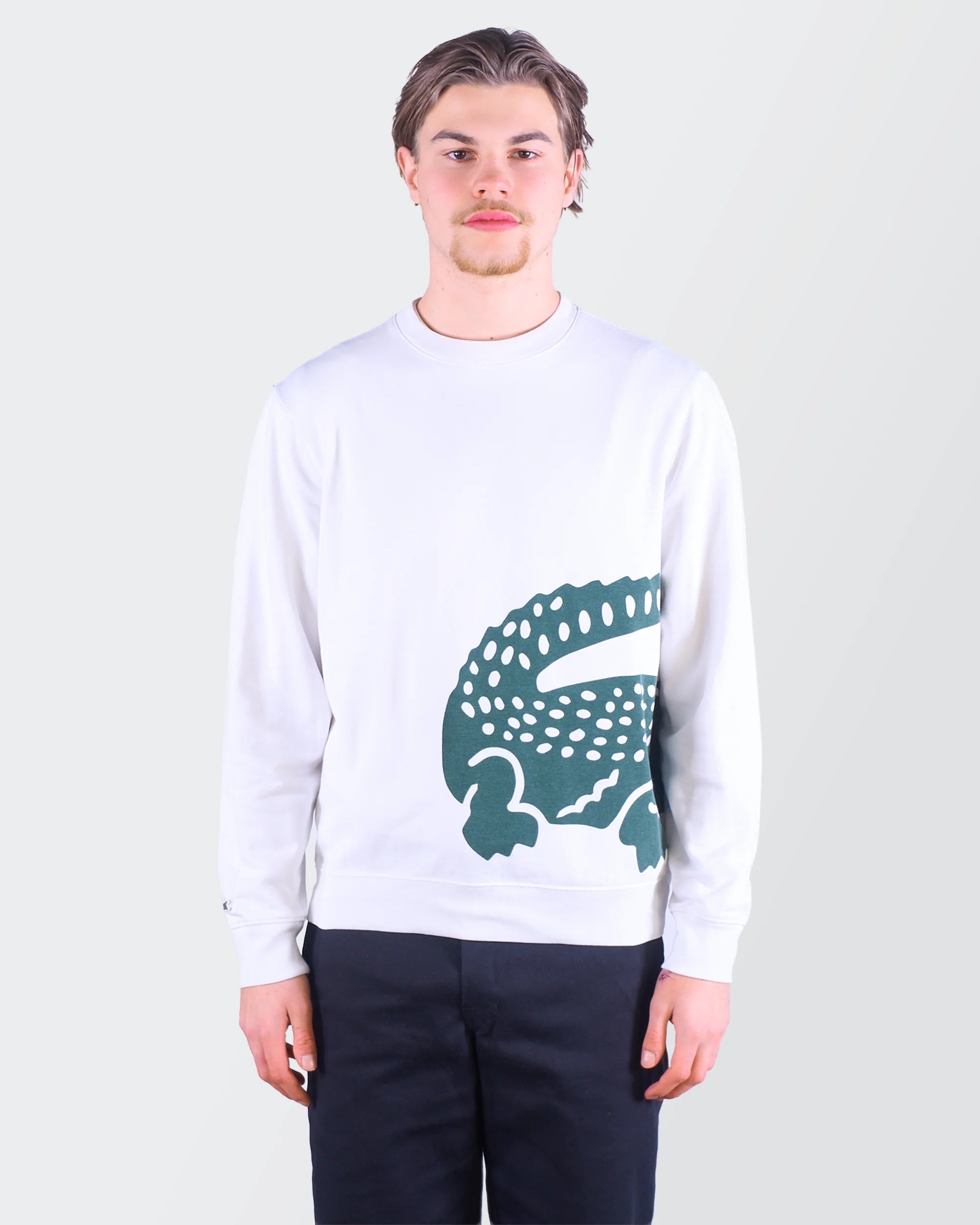 Lacoste White  Crewneck Sweater - M