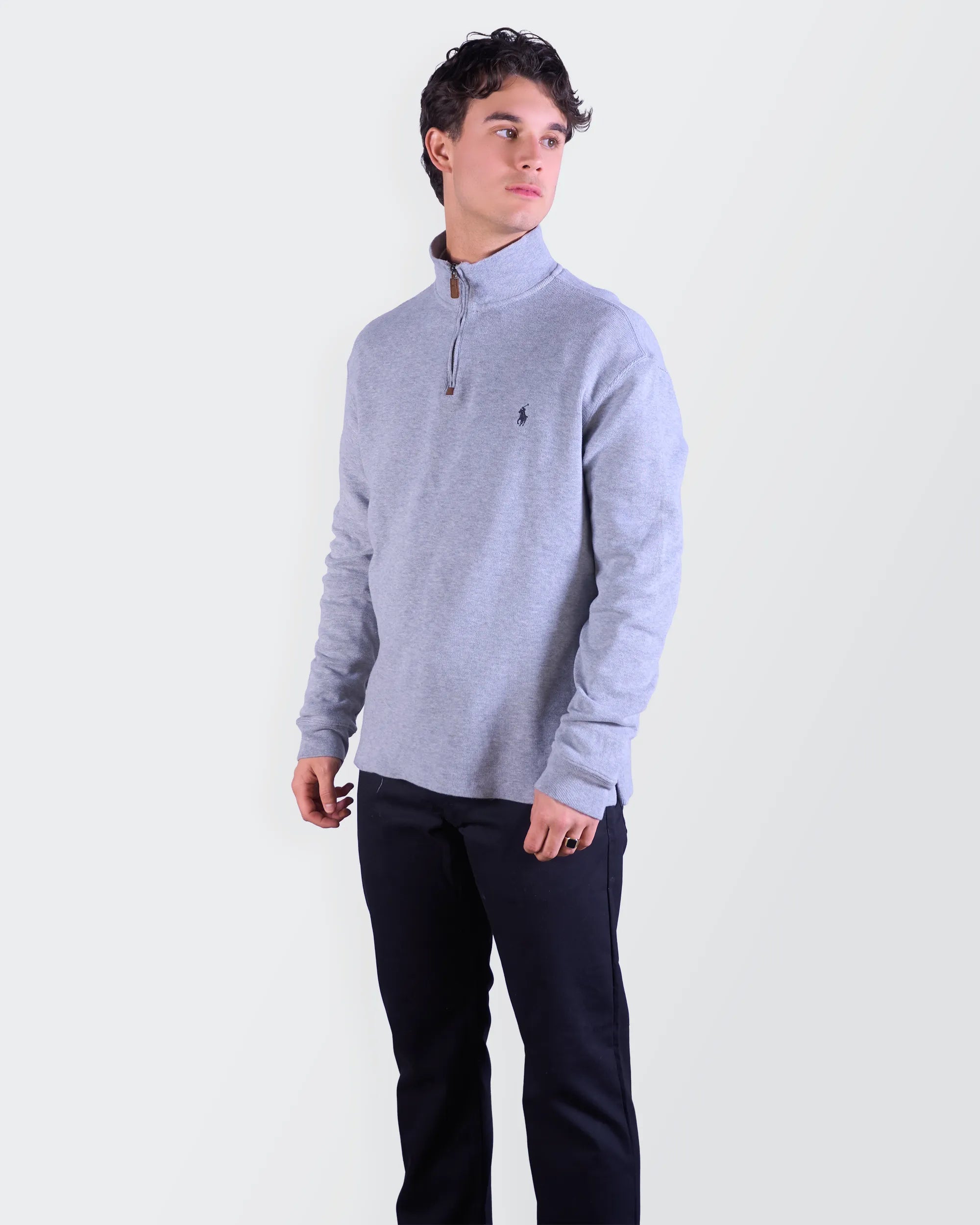 Ralph Lauren Grey  Quarter-zip Sweater - M